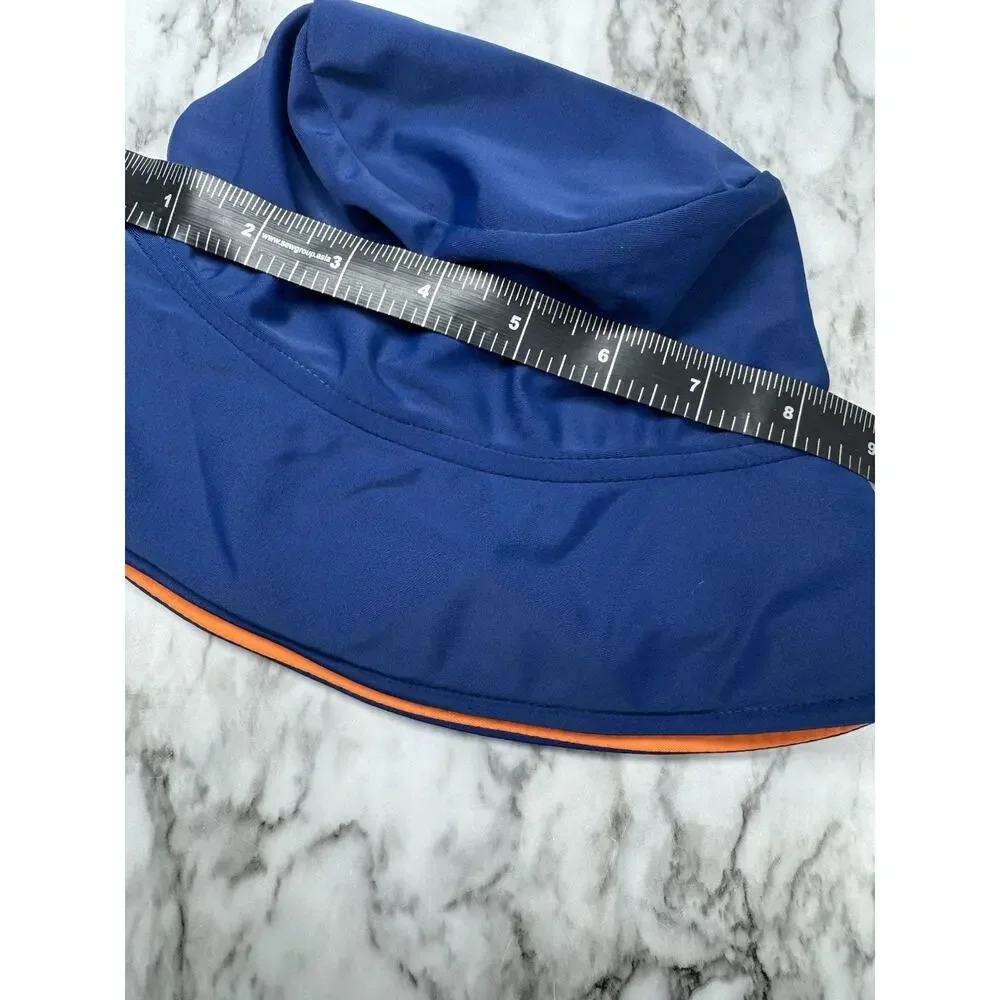 The Flap Happy Floppy Baby Sun Hat Blue Size Large 12-24 mo Chin Strap UPF 50+